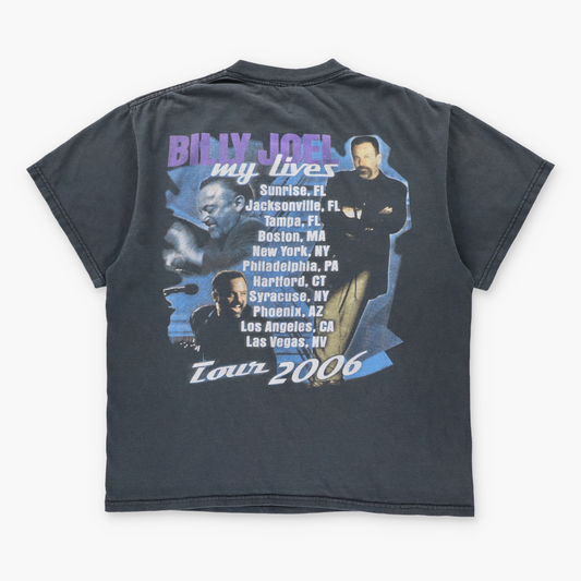 Vintage Billy Joel 'My Lives' Tour 2006 Double Sided Faded Black Tee (L) Vintage Sole Melbourne