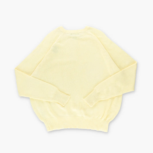 POLO RALPH LAUREN Embroidered Pale Yellow & Blue Knit Sweater (XL TALL) Vintage Sole Melbourne