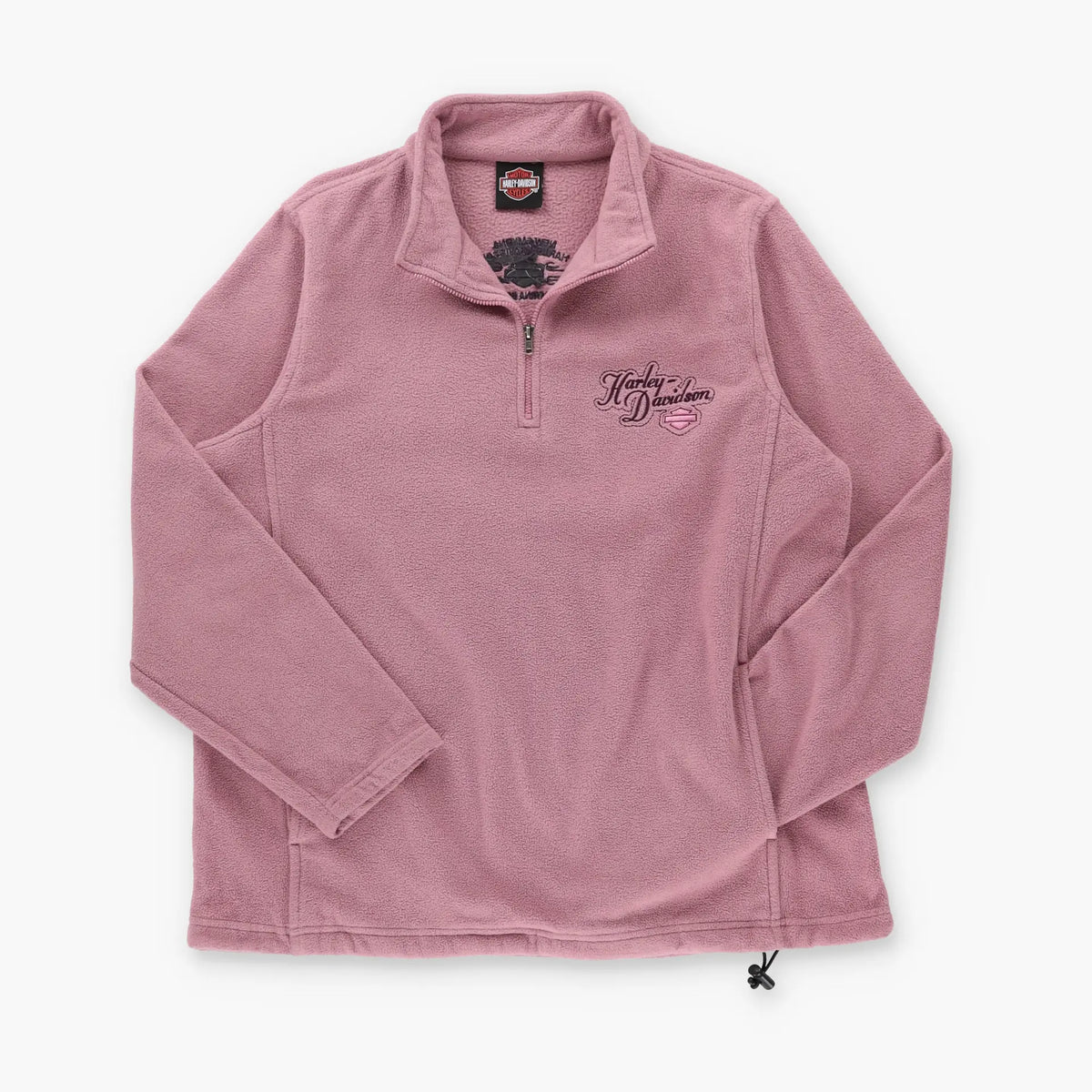 HARLEY DAVIDSON 1/4 Zip Pink Embroidered Fleece Sweatshirt (Women's M) Vintage Sole Melbourne