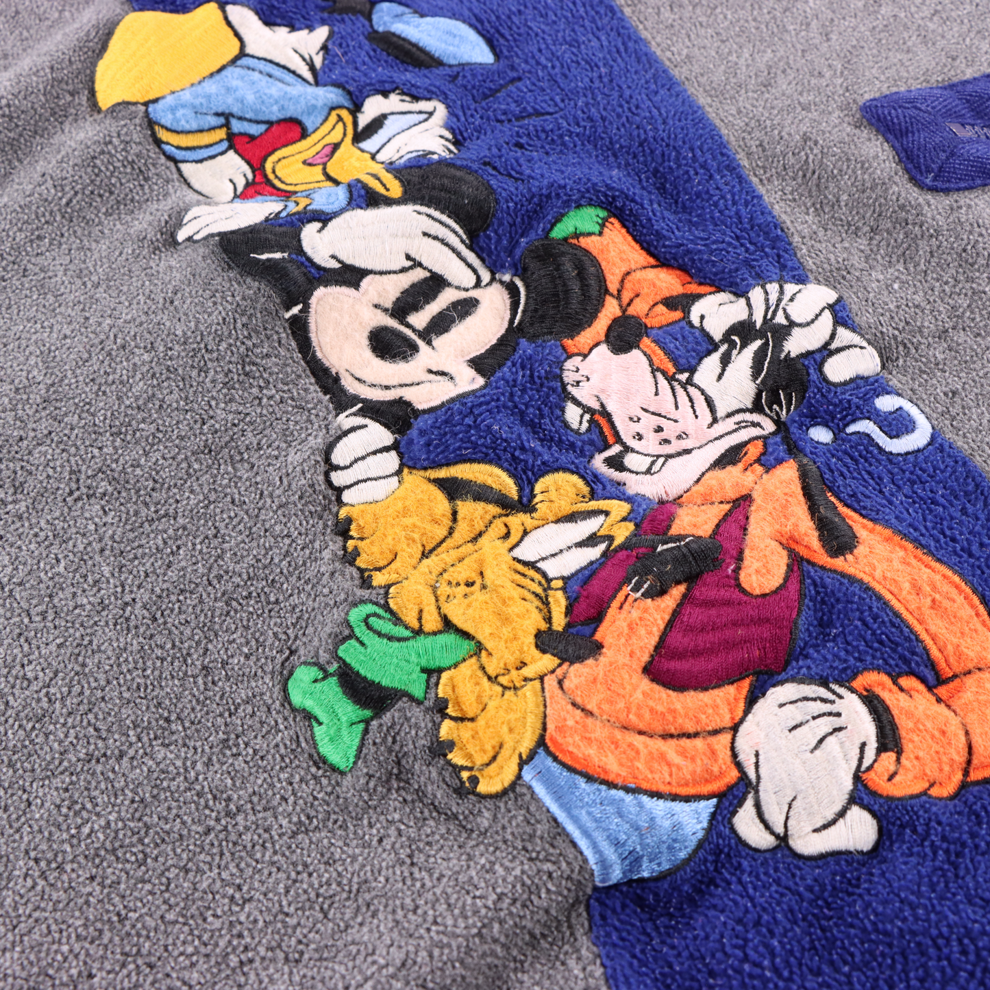 DISNEY Grey & Blue Mickey & Friends 1/4 Zip Fleece Sweatshirt (XL-XXL TALL)