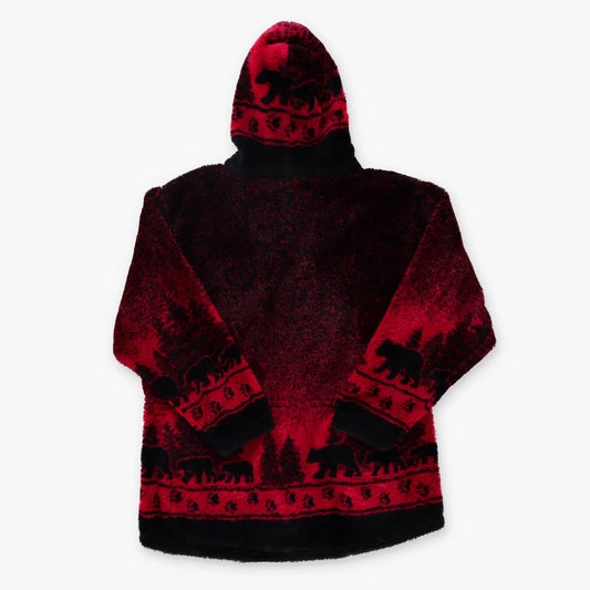 ANDREA FAYE Bear Forest Red & Black USA Made Fleece Jacket (XL) Vintage Sole Melbourne