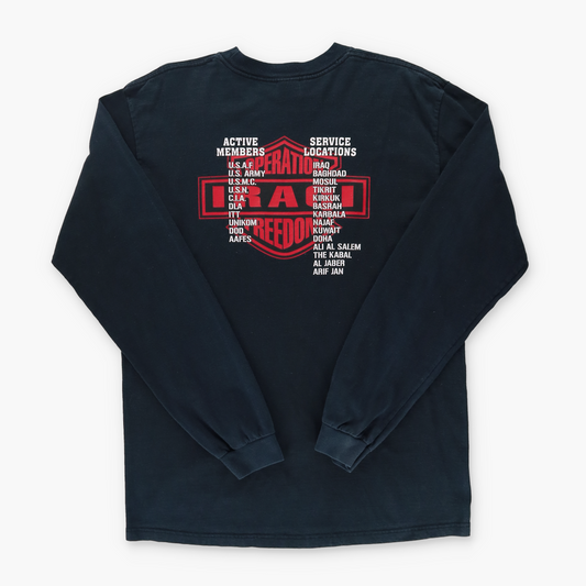 Operation Iraqi Freedom Bald Eagle Black Long Sleeve Tee (L)
