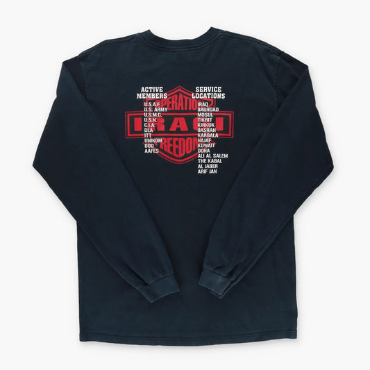 Operation Iraqi Freedom Bald Eagle Black Long Sleeve Tee (L) Vintage Sole Melbourne