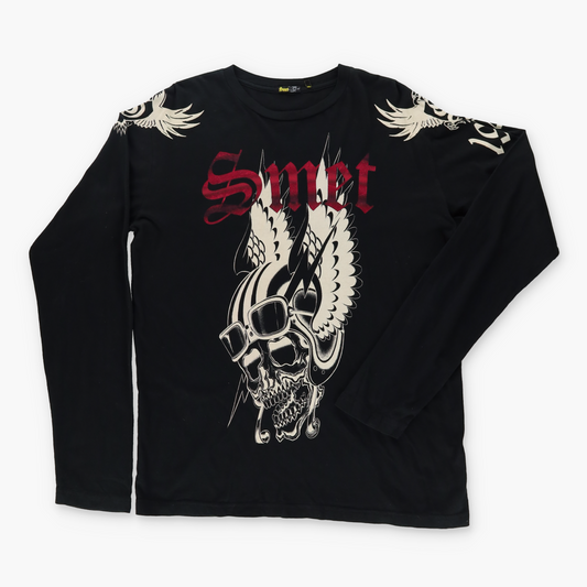 SMET Y2K Gothic Metallic Lettered Long Sleeve Tee With Original Tags (Men's L)