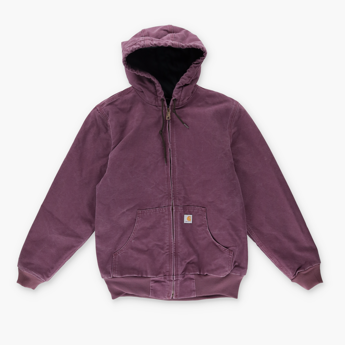 CARHARTT WJ130 Plum Canvas Hooded Quilt Lined Chore Jacket (S-M)