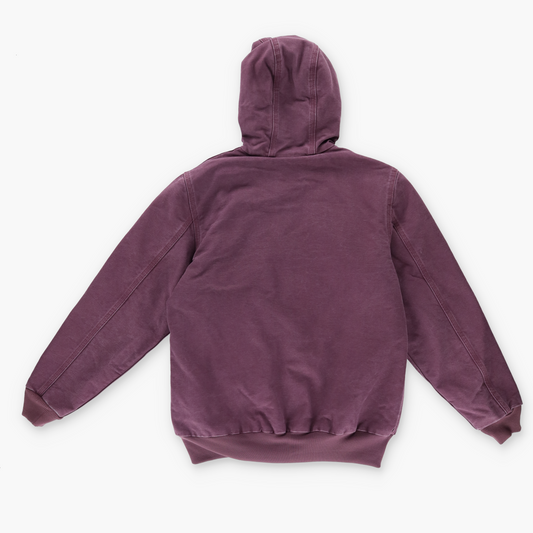 CARHARTT WJ130 Plum Canvas Hooded Quilt Lined Chore Jacket (S-M)