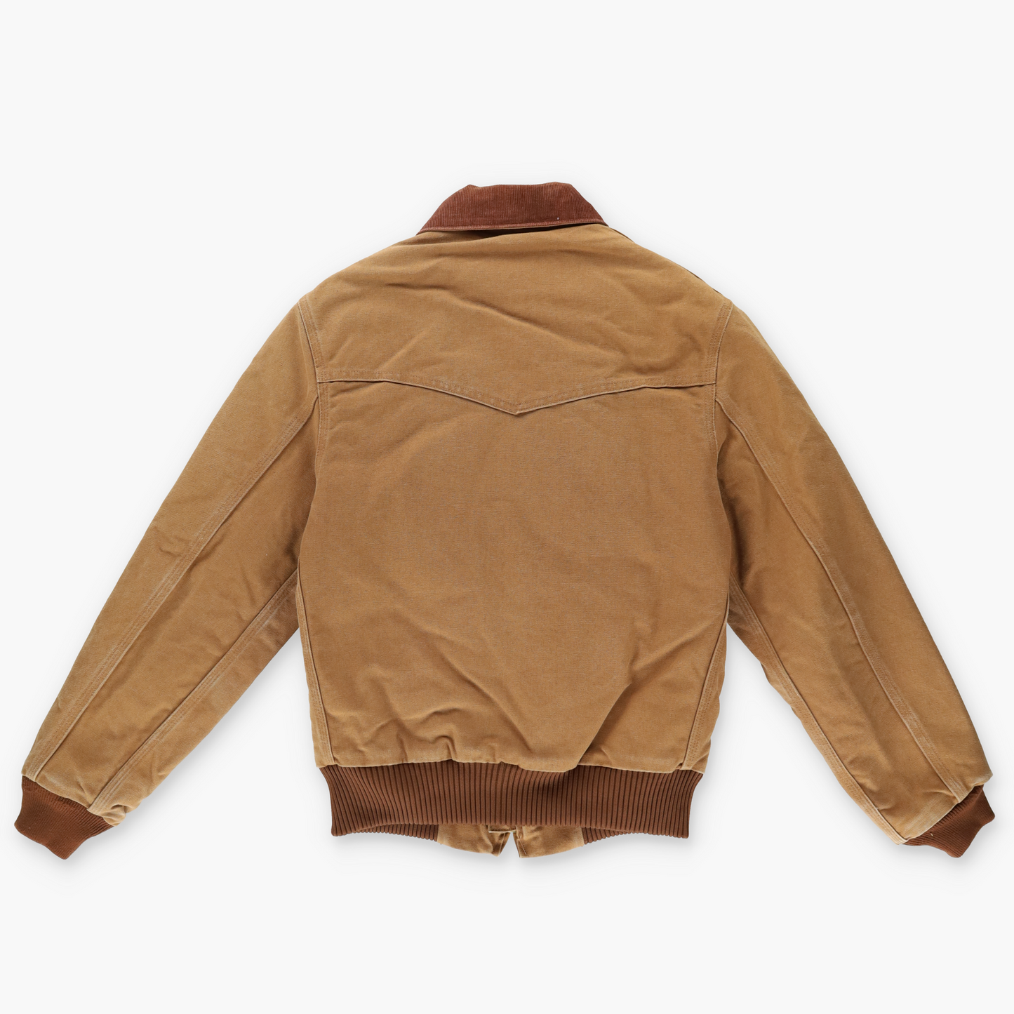 CARHARTT 90s 'Santa Fe' Corduroy Collar Brown Canvas Lined Zip-Up Jacket (S-M)