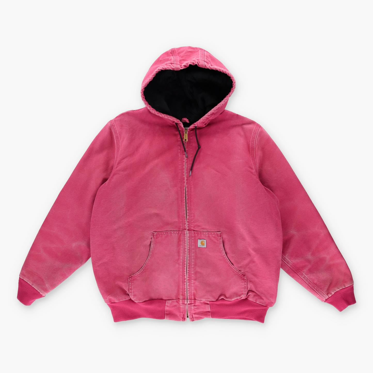 CARHARTT WJ130 Pink Canvas Quilt Lined Hooded Chore Jacket (L-XL)