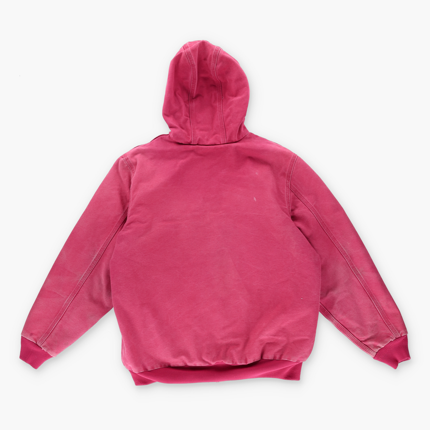 CARHARTT WJ130 Pink Canvas Quilt Lined Hooded Chore Jacket (L-XL)