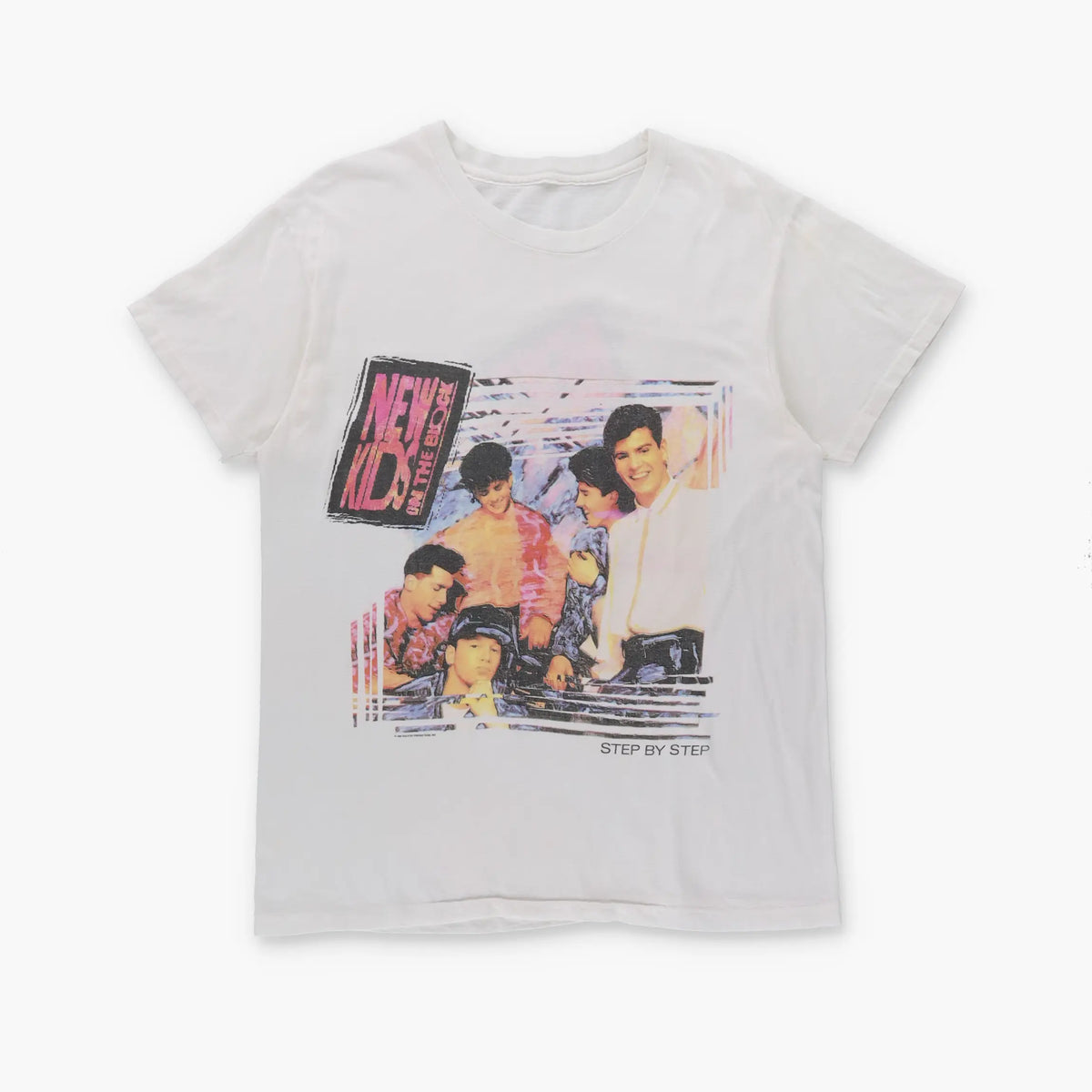 1990 VINTAGE New Kids On The Block "Step By Step" Band T-Shirt (L) Vintage Sole Melbourne