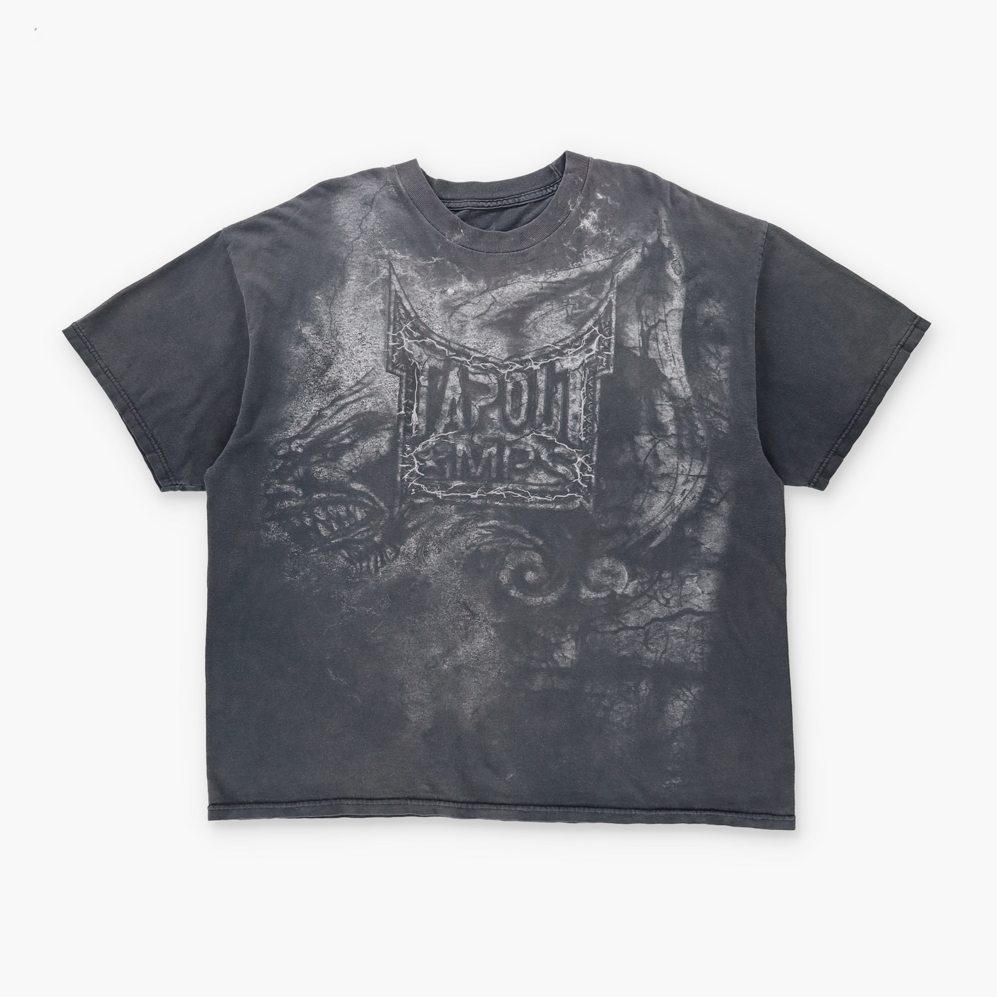 TAPOUT MPS Dark Grey Spell Out Graphic Wrestling T-Shirt (XXL)