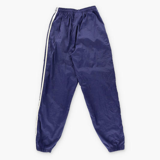 ADIDAS Navy & White Embroidered Logo 3-Stipe Zip Cuff Track Pants (Women's S-M)