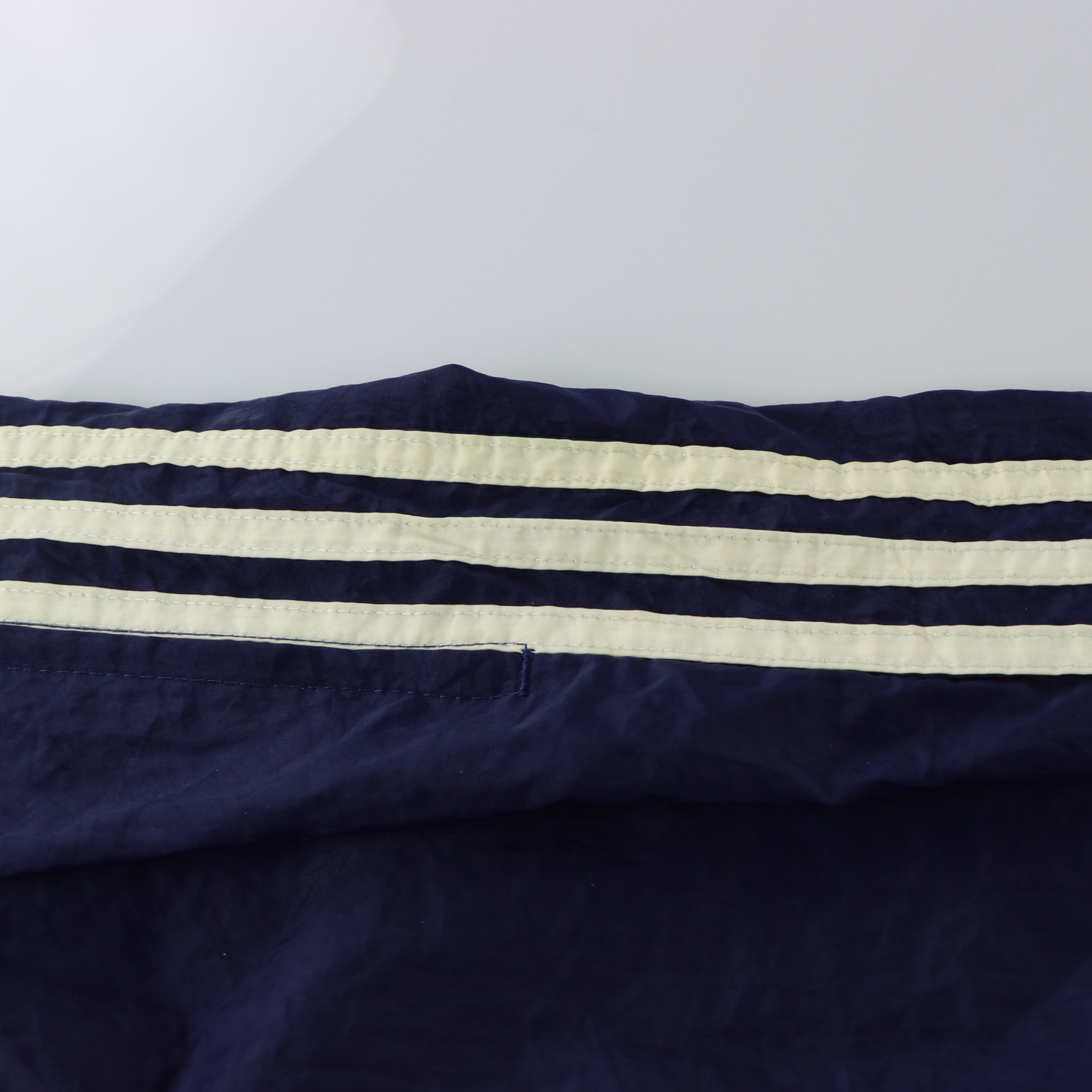 ADIDAS Navy & White Embroidered Logo 3-Stipe Zip Cuff Track Pants (Women's S-M)