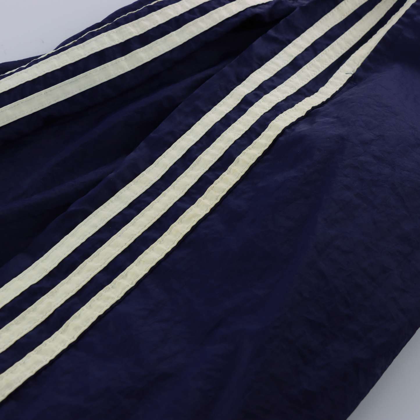 ADIDAS Navy & White Embroidered Logo 3-Stipe Zip Cuff Track Pants (Women's S-M)