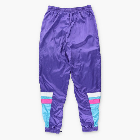 ADIDAS Purple & Turquoise Embroidered Logo Ankle Zip Track Pants (M-L) Vintage Sole Melbourne