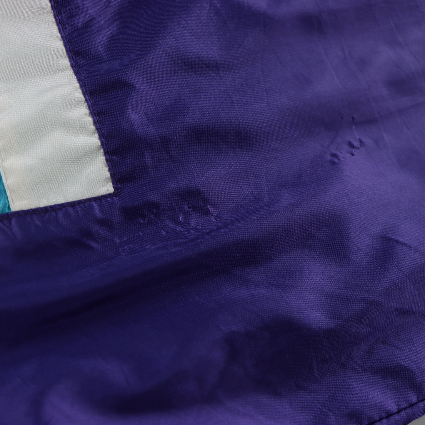 ADIDAS Purple & Turquoise Embroidered Logo Ankle Zip Track Pants (M-L)