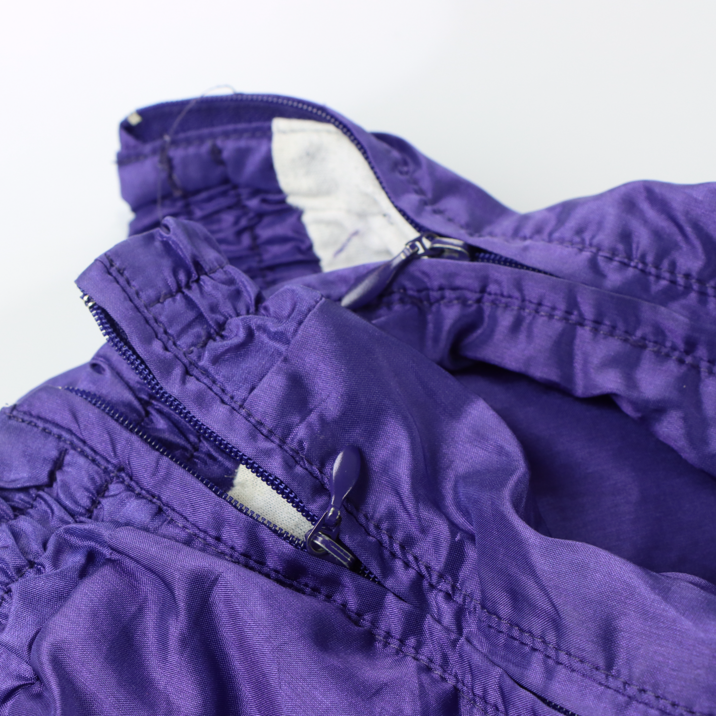 ADIDAS Purple & Turquoise Embroidered Logo Ankle Zip Track Pants (M-L)