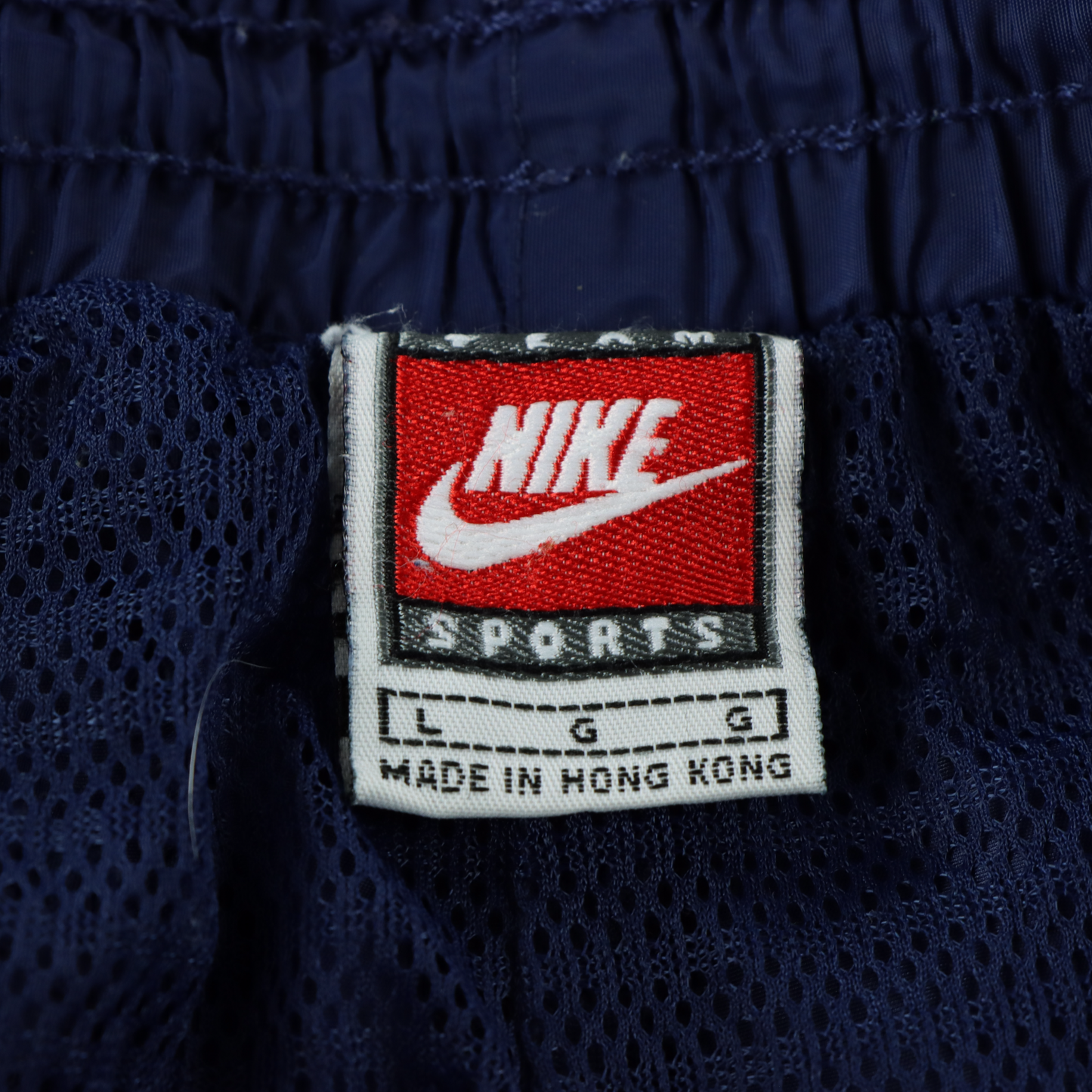 NIKE Embroidered Swoosh logo Navy & White Back Pocket Track Pants (L)
