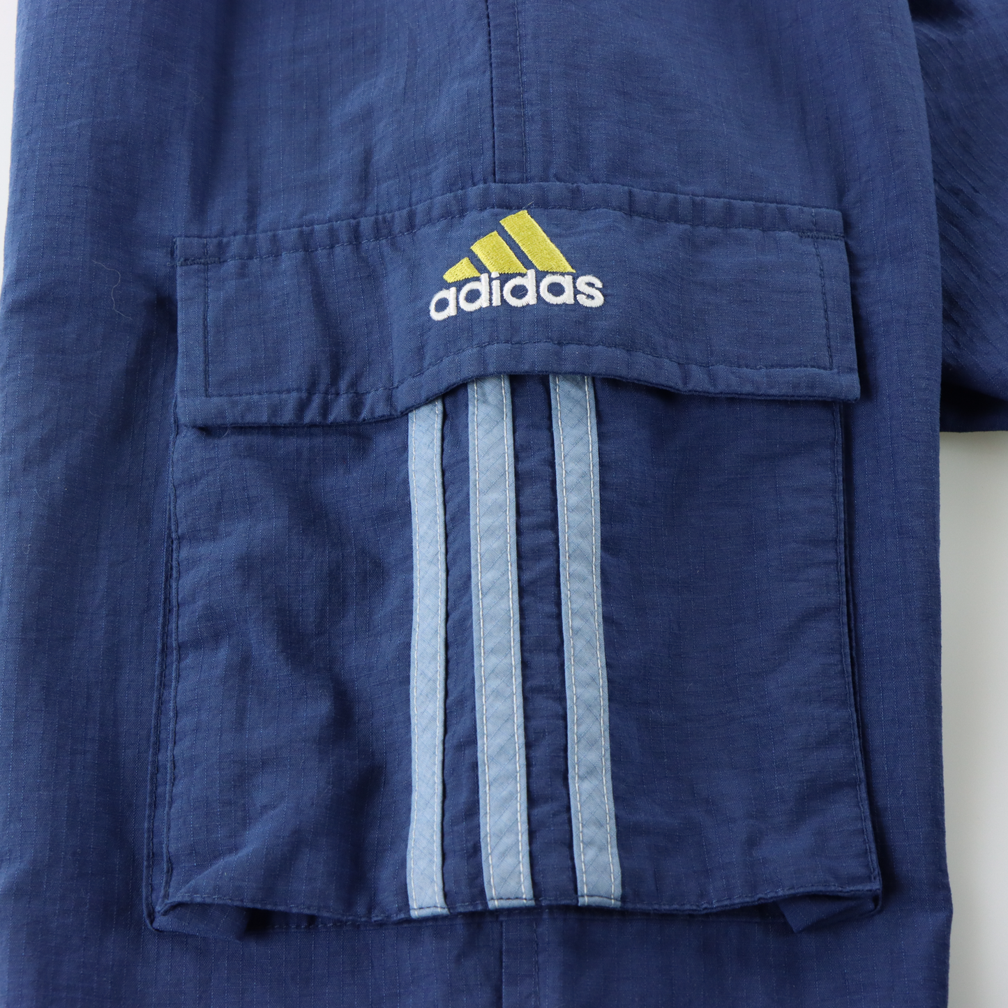 ADIDAS Blue & Yellow Embroidered Logo Side & Back Flap Pocket Track Pants (Women's XS-S)