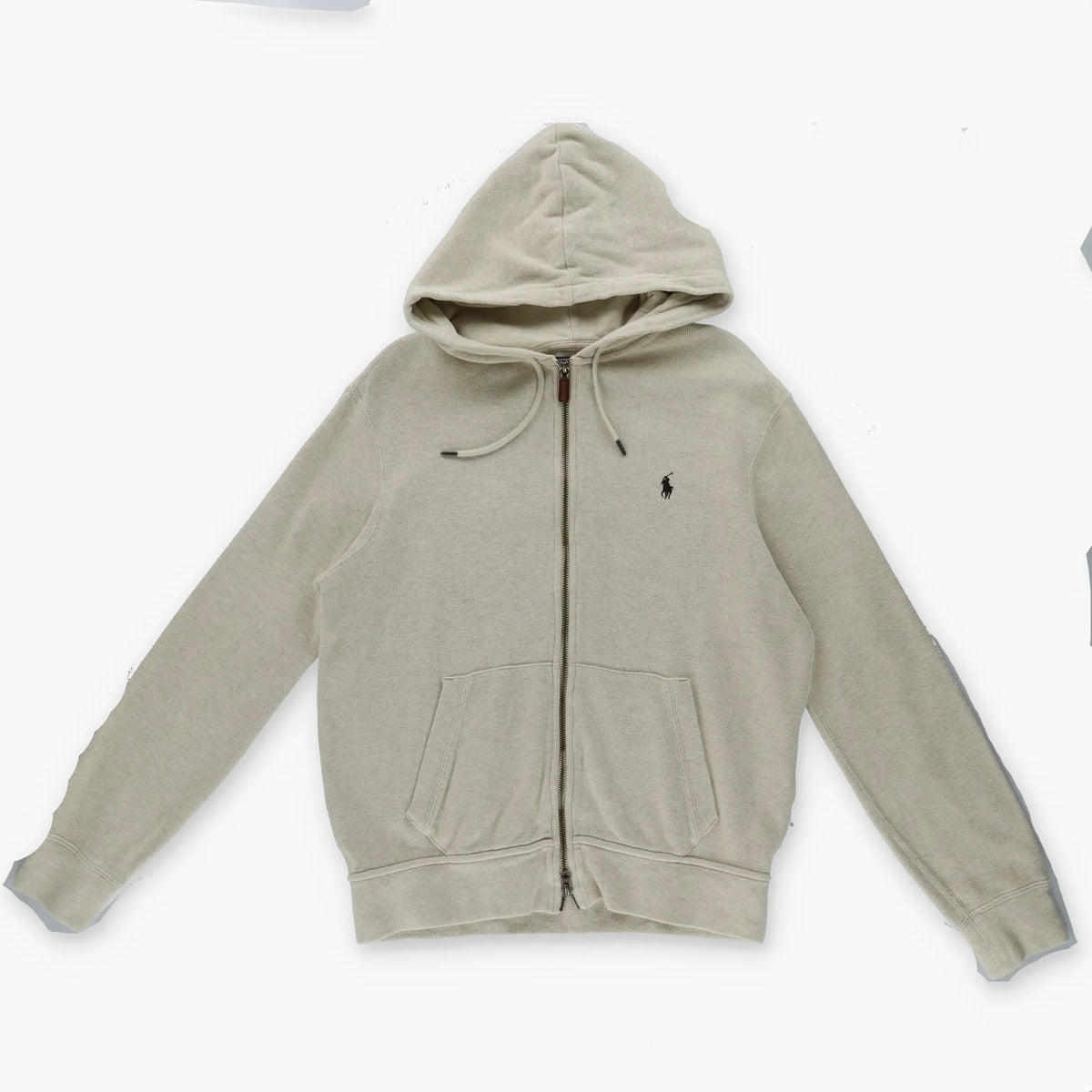 RALPH LAUREN POLO Cream Hooded Full Zip-Up Knit Jumper (M) Vintage Sole Melbourne