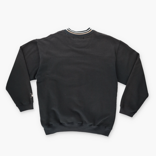 JOHN ASHFORD GOLF Embroidered Striped Collar Sweatshirt (M)