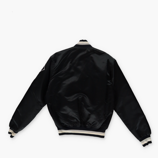 MLB DIAMOND 'USA Made' 90s Chicago White Sox Black Satin Button Up Jacket (S)