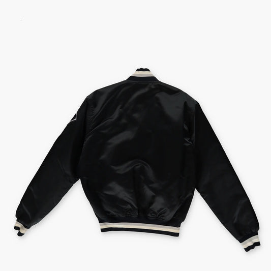 MLB DIAMOND 'USA Made' 90s Chicago White Sox Black Satin Button Up Jacket (S) Vintage Sole Melbourne