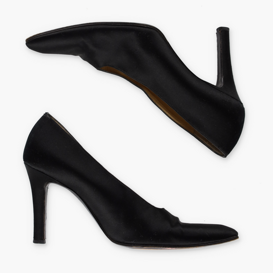 YVES SAINT LAURENT YSL Vintage Italian Made Black Pump Heels (7)