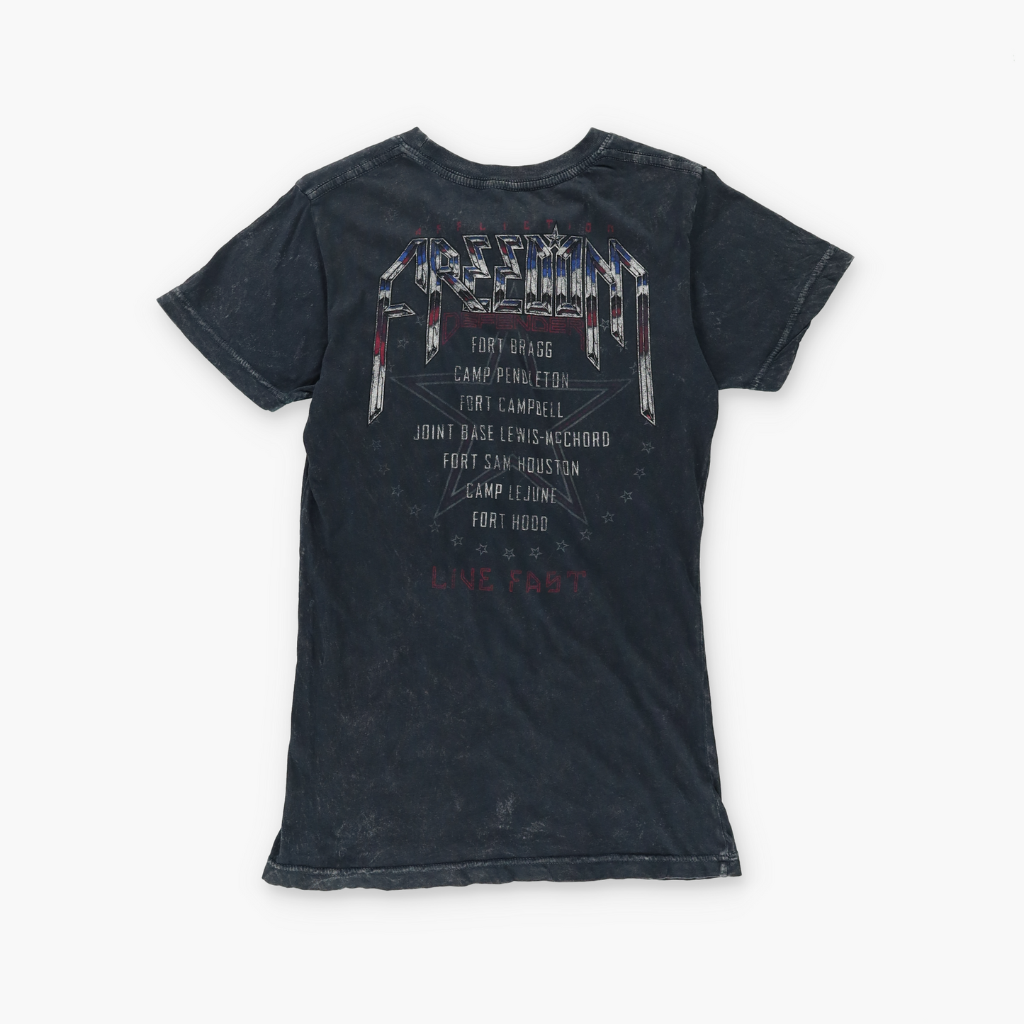 AFFLICTION Y2K "Freedom Defender" Lace-Up USA Made Tee (Women's S-M)