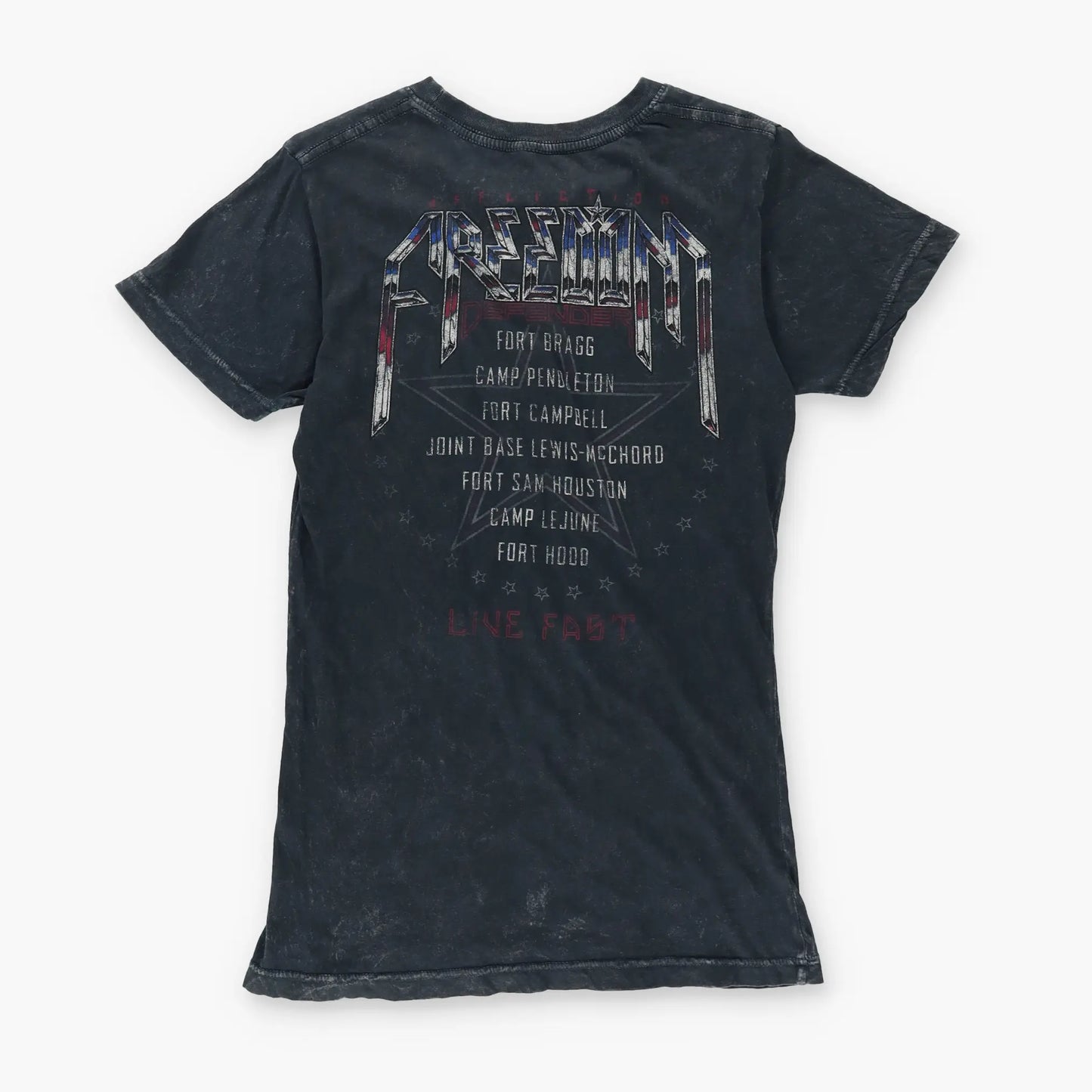AFFLICTION Y2K "Freedom Defender" Lace-Up USA Made Tee (Women's S-M) Vintage Sole Melbourne