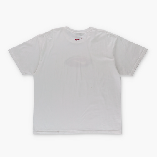 NIKE Y2K Centre Swoosh Red Oval Logo White Tee (XL)