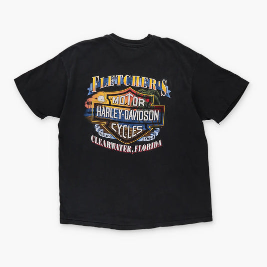 HARLEY DAVIDSON 90's Daytona Beach Single Stitch Motorcycle Tee (L) - Vintage Sole Melbourne