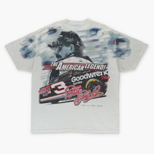 DALE EARNHARDT NASCAR All Over Print White Racing Tee (XL) - Vintage Sole Melbourne
