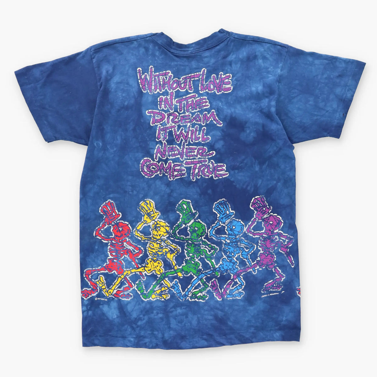 1994 GRATEFUL DEAD 'Paradise Waits' LIQUID BLUE USA Made Tie Dye Tee (L) - Vintage Sole Melbourne