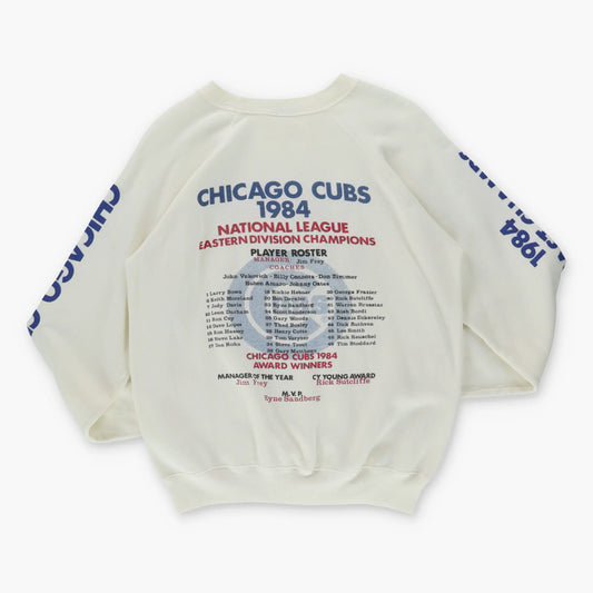 1984 CHICAGO CUBS Pro Sport MBL Baseball White 50/50 Sweatshirt (S-M) - Vintage Sole Melbourne