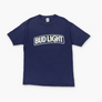 BUD LIGHT Beer Navy & White 50/50 USA Made Promo Tee (M-L)