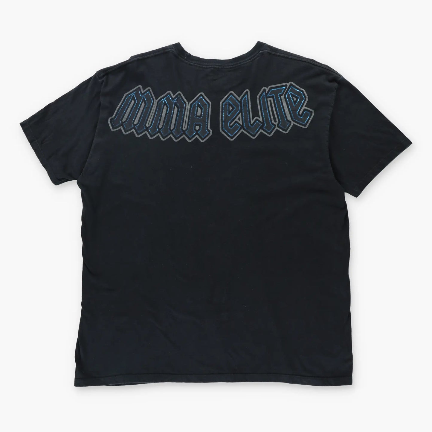 ELITE MMA Metallic Blue Cross & Skulls Y2K Style Tee (XXL) Vintage Sole Melbourne