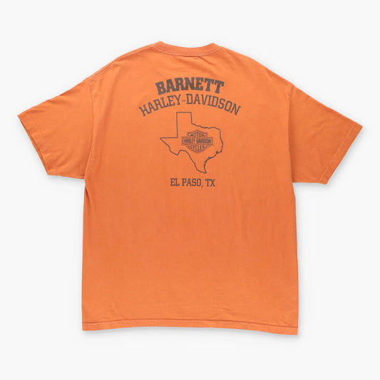 Vintage HARLEY DAVIDSON 'Texas' Wings Burnt Orange Motorcycle T-Shirt (XXL)
