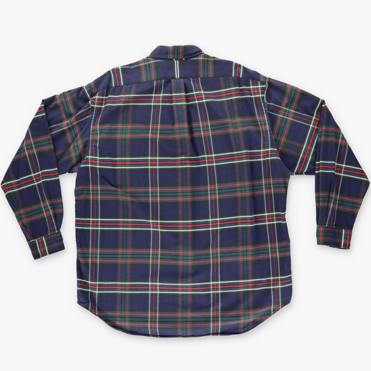 RALPH LAUREN 'Blake' Plaid Bear Embroidered Button Up Long Sleeve Shirt (XL)