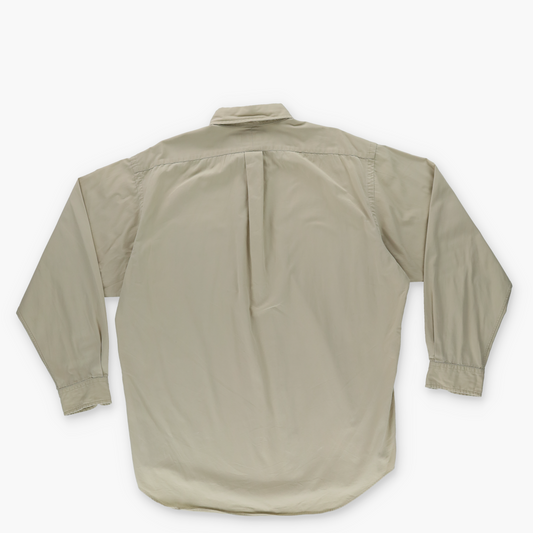 RALPH LAUREN 'Blake' Single Pocket Tan Button Up Long Sleeve Shirt (L)