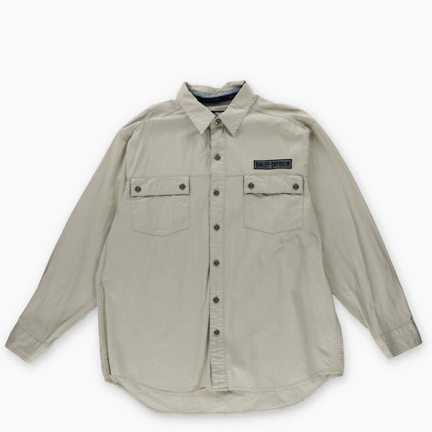 HARLEY DAVIDSON Embroidered Eagle Wing Button Detail Long Sleeve Shirt (XL)