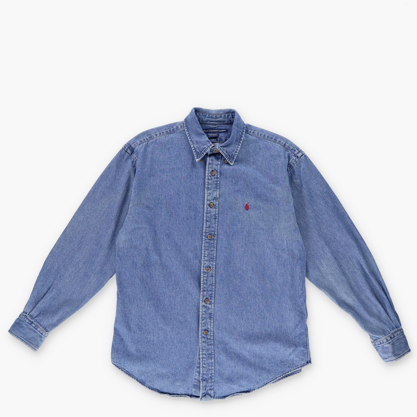 RALPH LAUREN SPORT Denim Button Up Long Sleeve Shirt (S)