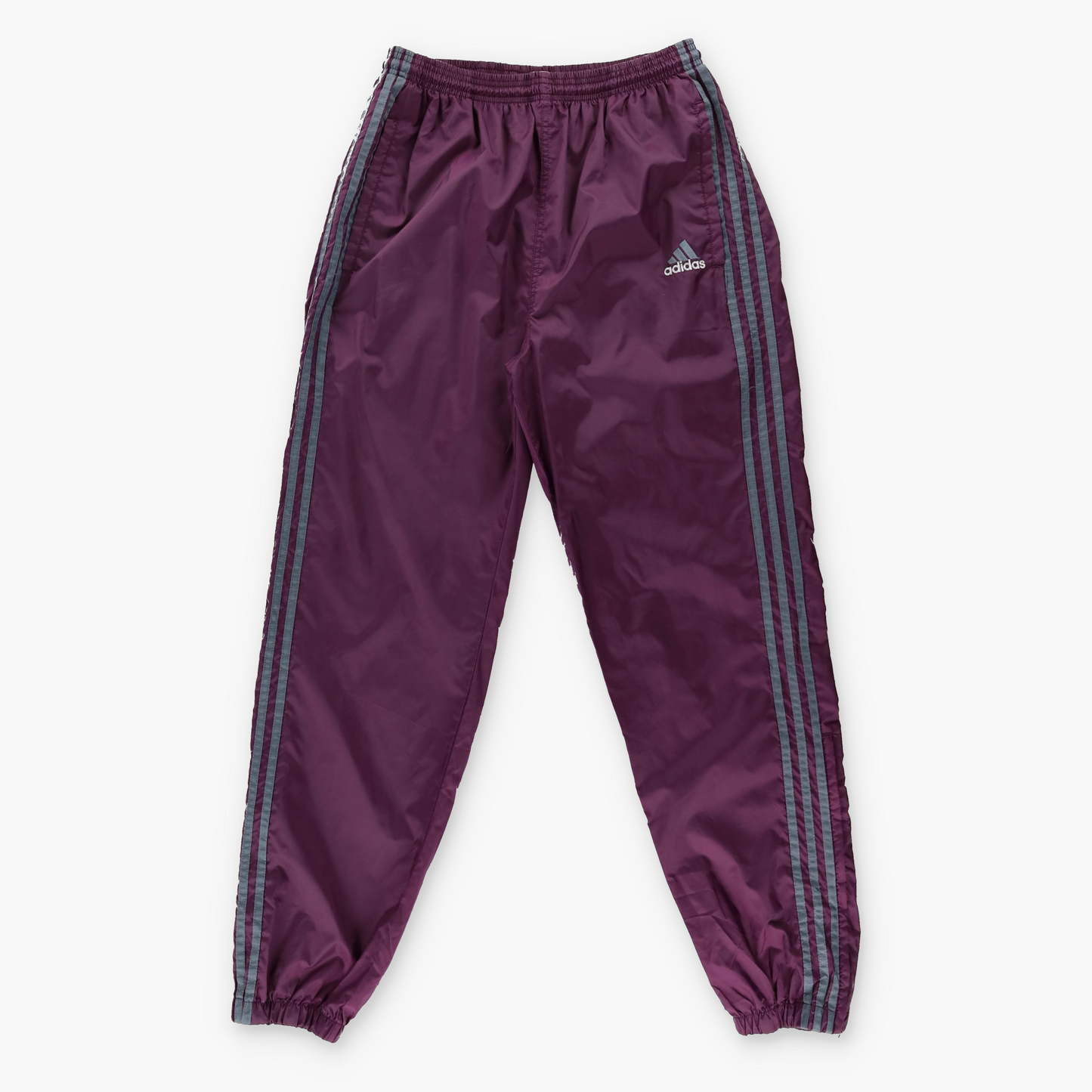 ADIDAS Embroidered Logo Maroon & Grey Drawstring Track Pants (M-L)