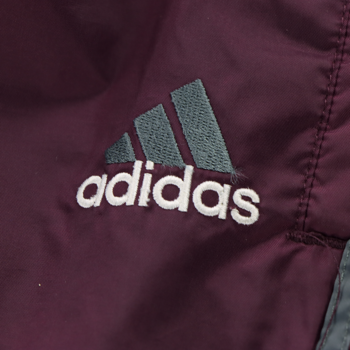 ADIDAS Embroidered Logo Maroon & Grey Drawstring Track Pants (M-L)
