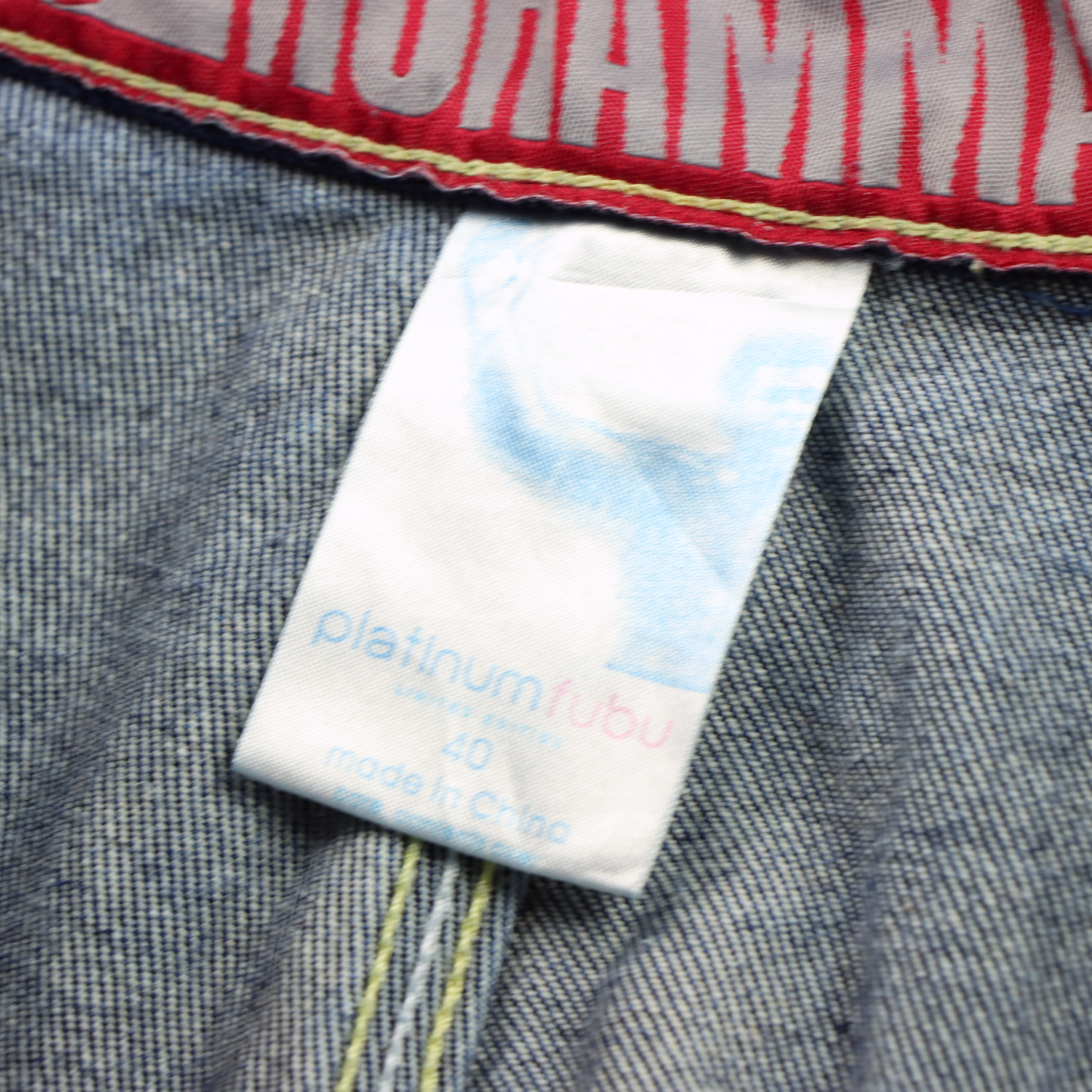 PLATINUM FUBU X MUHAMMAD ALI Embroidered Boxing Dark Wash Jeans (40)