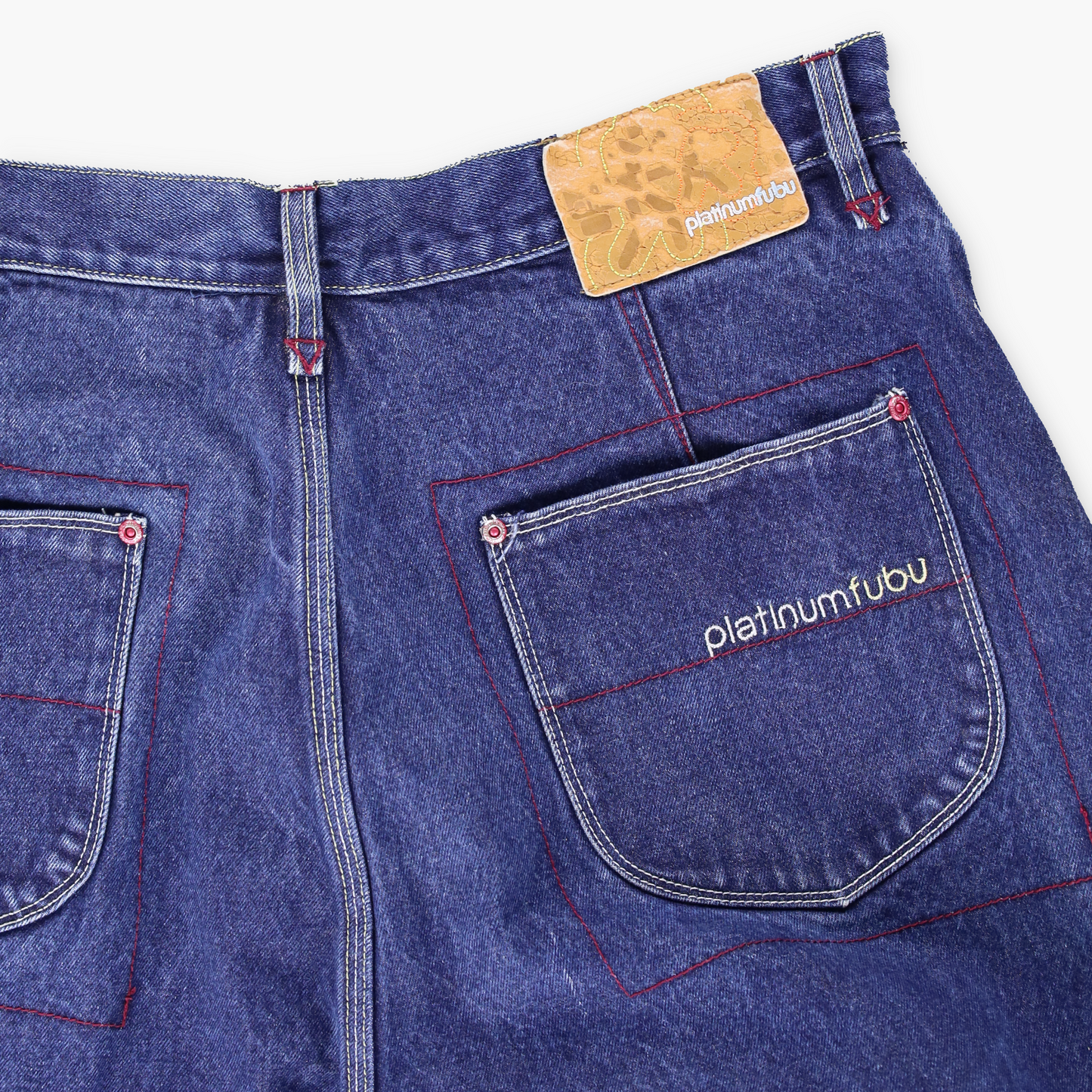 PLATINUM FUBU X MUHAMMAD ALI Embroidered Boxing Dark Wash Jeans (40)