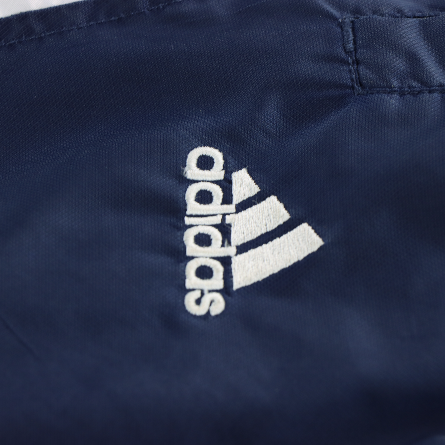 ADIDAS Embroidered Logo Navy & White Drawstring Track Pants (XS)