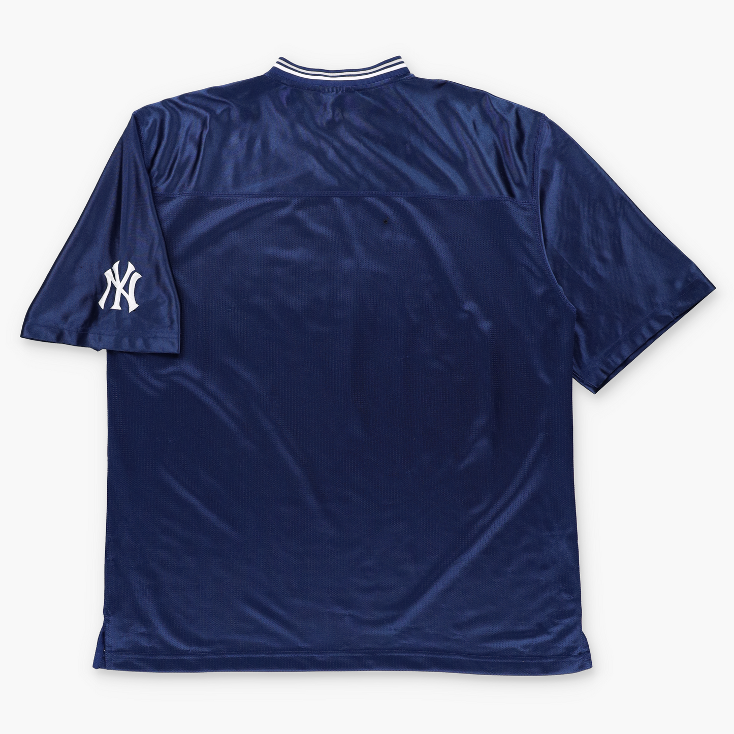 New York Yankees LEE SPORT Blue & Silver Embroidered Logo Patch Baseball Jersey (XL-XXL)