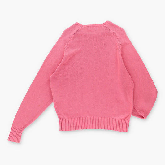 POLO RALPH LAUREN Vintage Peach Pink Embroidered Logo Knit Sweater (XL)