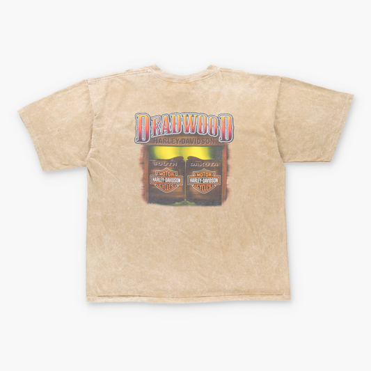 Vintage HARLEY DAVIDSON 'Deadwood' Cowboy Flame Motorcycle T-Shirt (XXL) Vintage Sole Melbourne